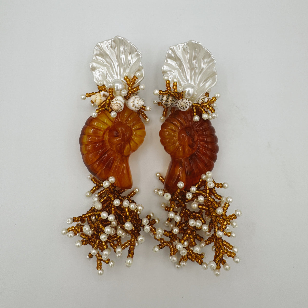 Reef & Shells Earrings - Brown