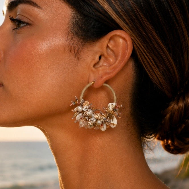Coral Bloom Hoops