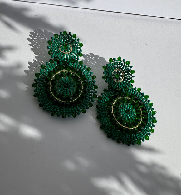 Mandalas Earrings - Emerald Green