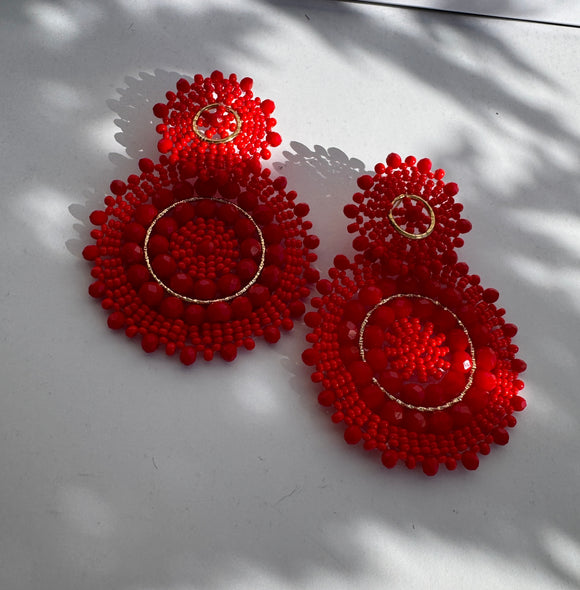 Mandalas Earrings - Red