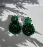 Mandalas Earrings - Emerald Green