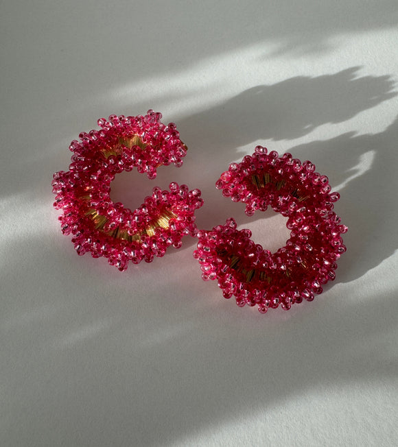Maxi Luna Earrings - Pink