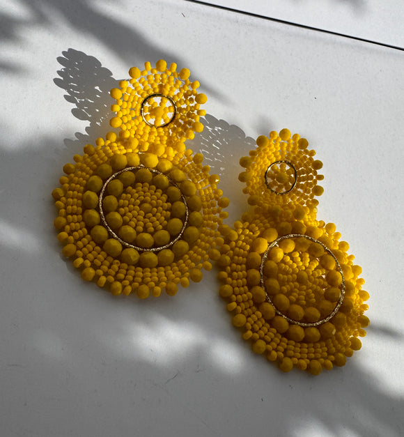 Mandalas Earrings - Yellow