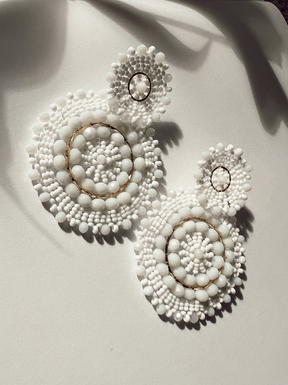 Mandalas Earrings - White