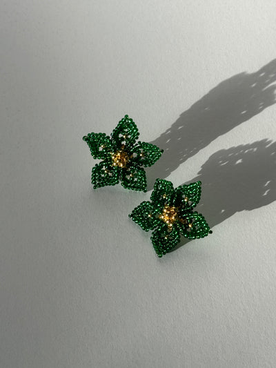 Mini Dalia Earrings - Green Emerald