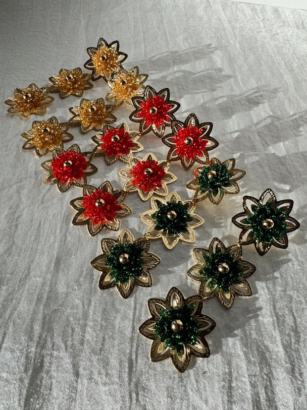 Martina Earrings - Gold & Red