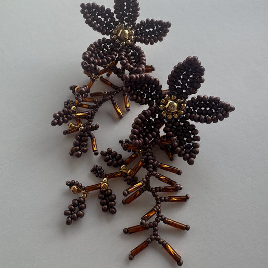 Amber Earrings - Brown