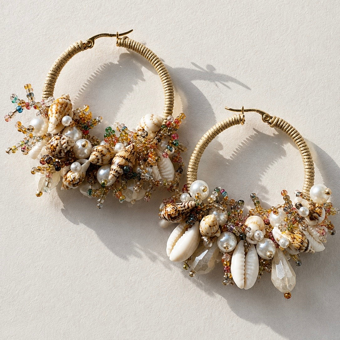 Coral Bloom Hoops