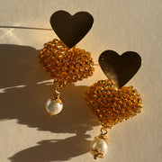 Double Heart Earring - Gold