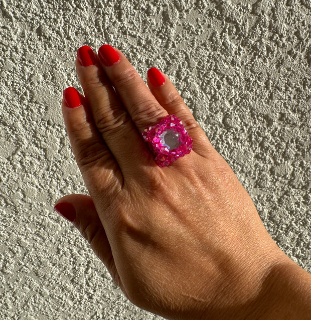 Square ring - Fucsia