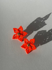 Mini Dalia Earrings - Orange Matte