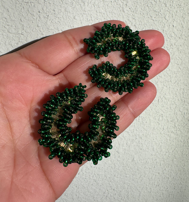 Maxi Luna Earrings - Emerald