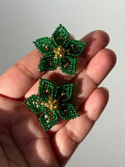 Mini Dalia Earrings - Green Emerald