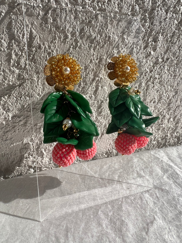 Pink Grapefruit Drop Earrings