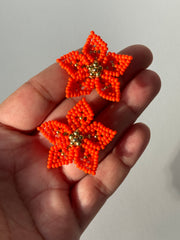 Mini Dalia Earrings - Orange Matte