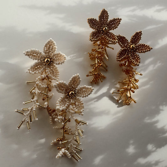 Amber Earrings - Beige