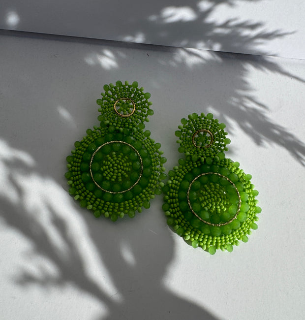 Mandalas Earrings - Green Lime