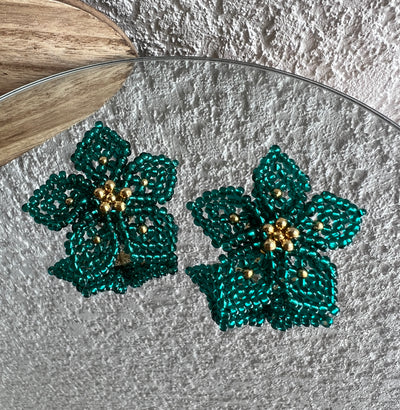 Dalia Earrings - Hunter Green