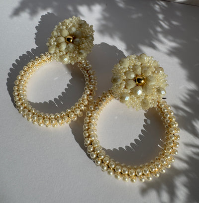 3-in-1 Earrings - Cream