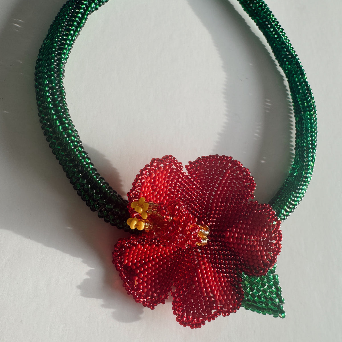 Hibiscus flower necklace