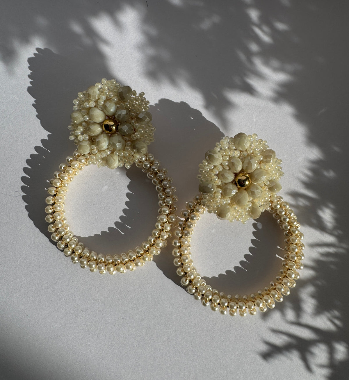 3-in-1 Earrings - Cream