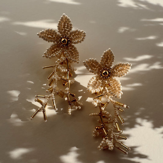 Amber Earrings - Beige