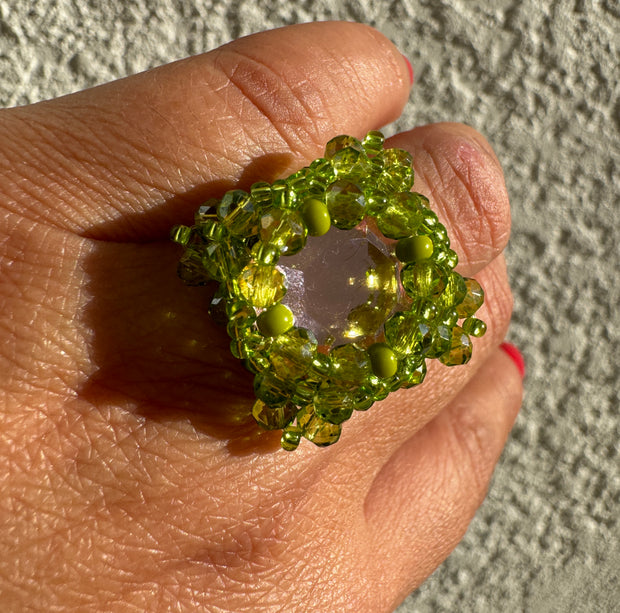 Square ring - Green