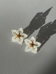 Mini Dalia Earrings - White