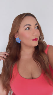 Dalia Earrings - Cornflower Blue