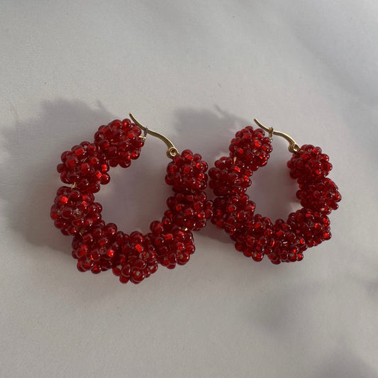 Adara Hoops - Red