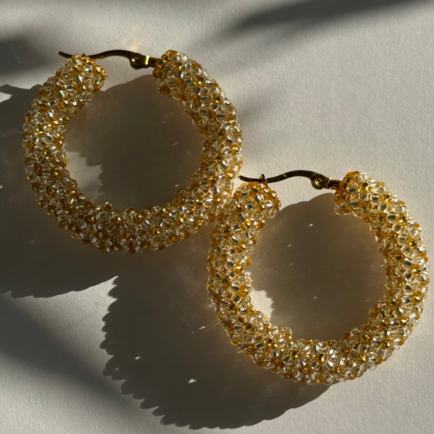 Alana Hoops - Clear & Gold