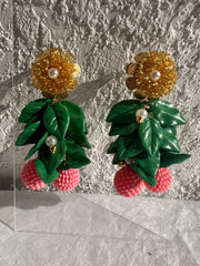 Pink Grapefruit Drop Earrings