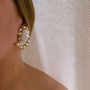 Snail Earrings- Gold and Pearl