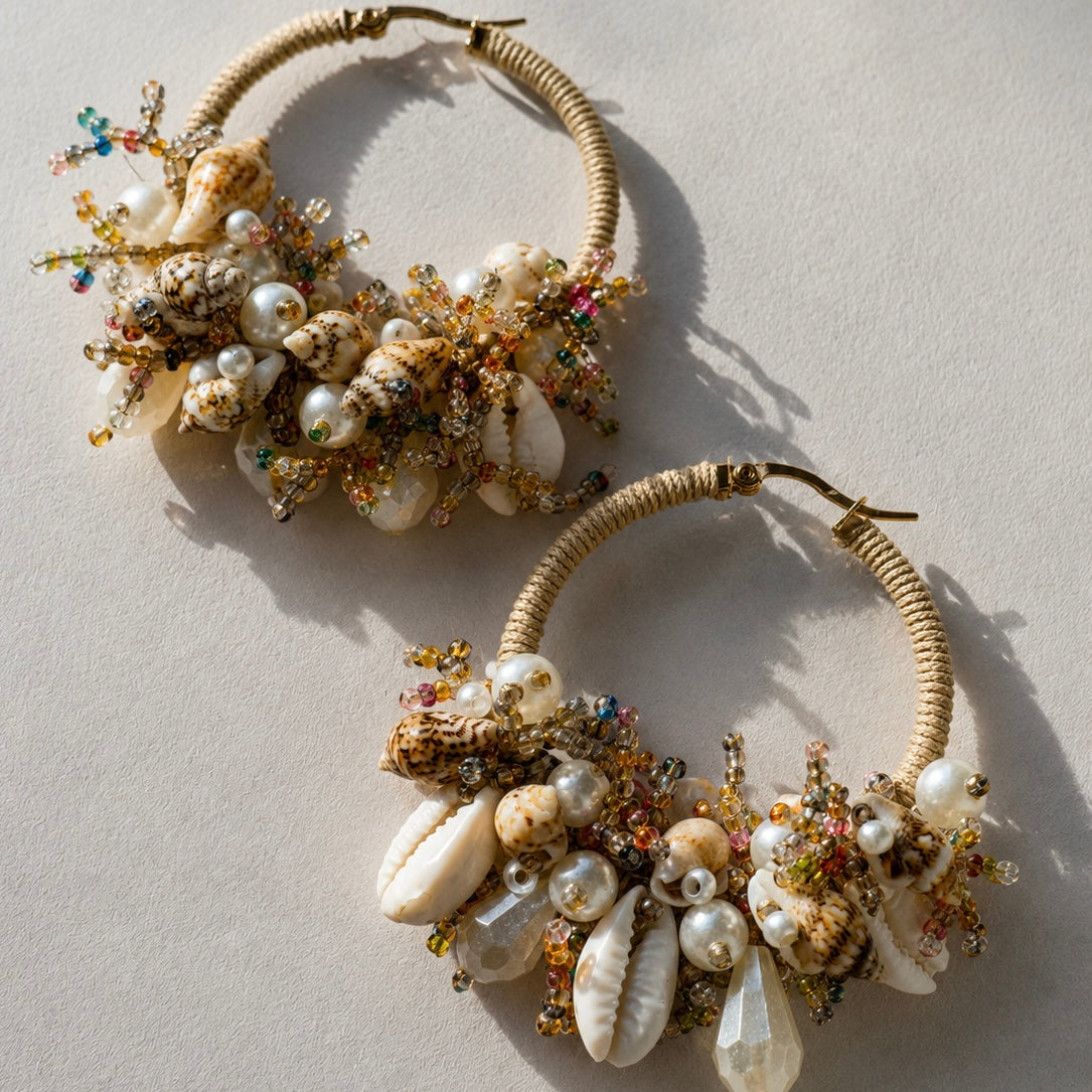 Coral Bloom Hoops