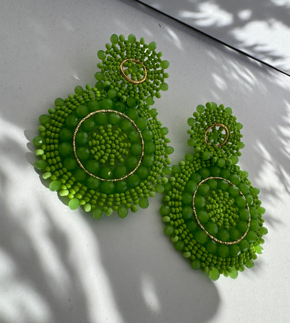 Mandalas Earrings - Green Lime