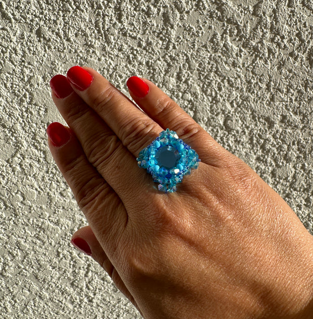 Square ring - Blue