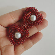 Knot earrings - Red