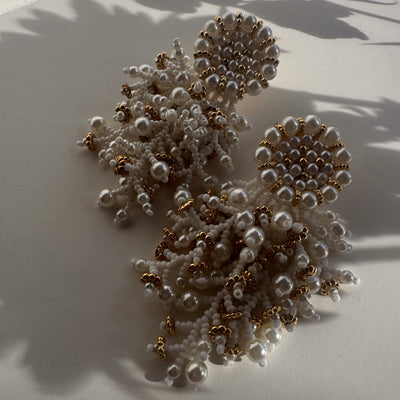 Elena Earrings - White