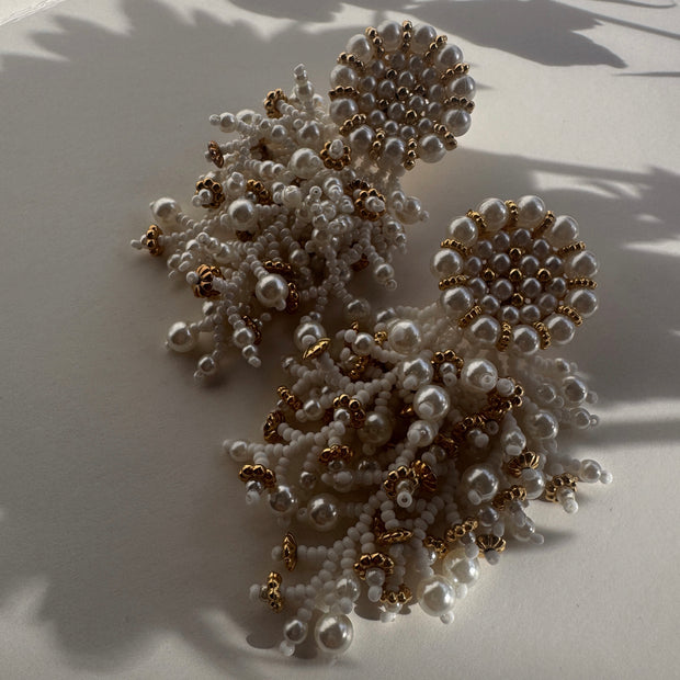 Elena Earrings - White