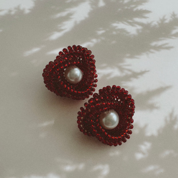 Knot earrings - Red