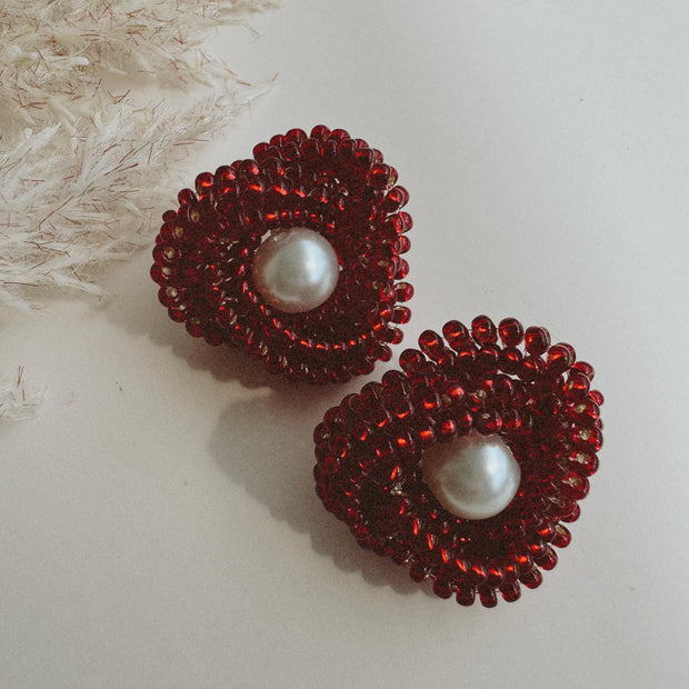 Knot earrings - Red