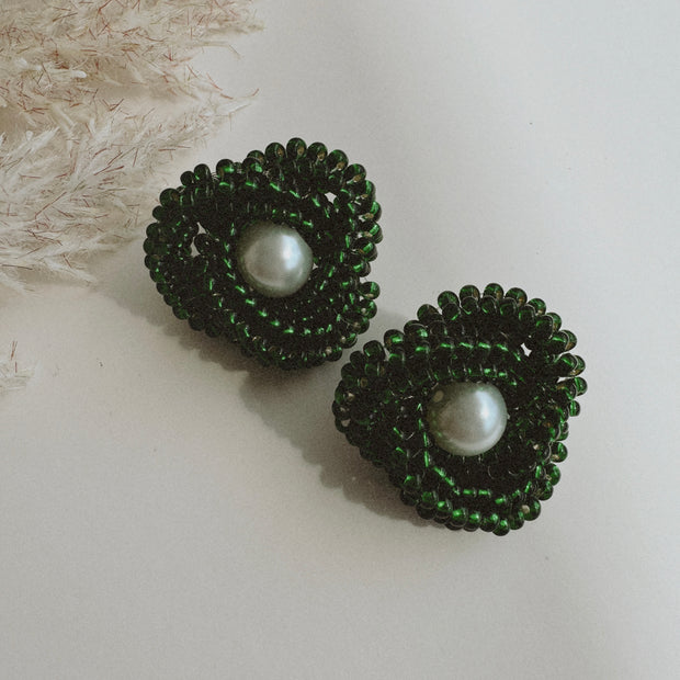 Knot earrings - Emerald