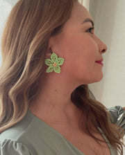 Dalia Earrings - Lime Green