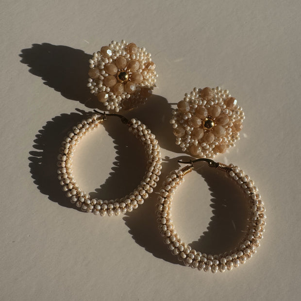 3-in-1 Earrings - Beige