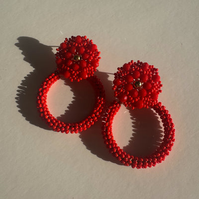 3-in-1 Earrings - Red