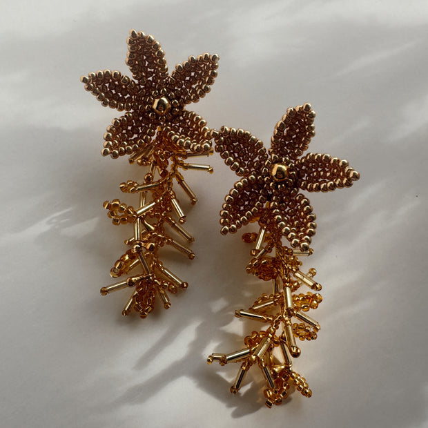 Amber Earrings - Gold