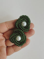 Knot earrings - Emerald