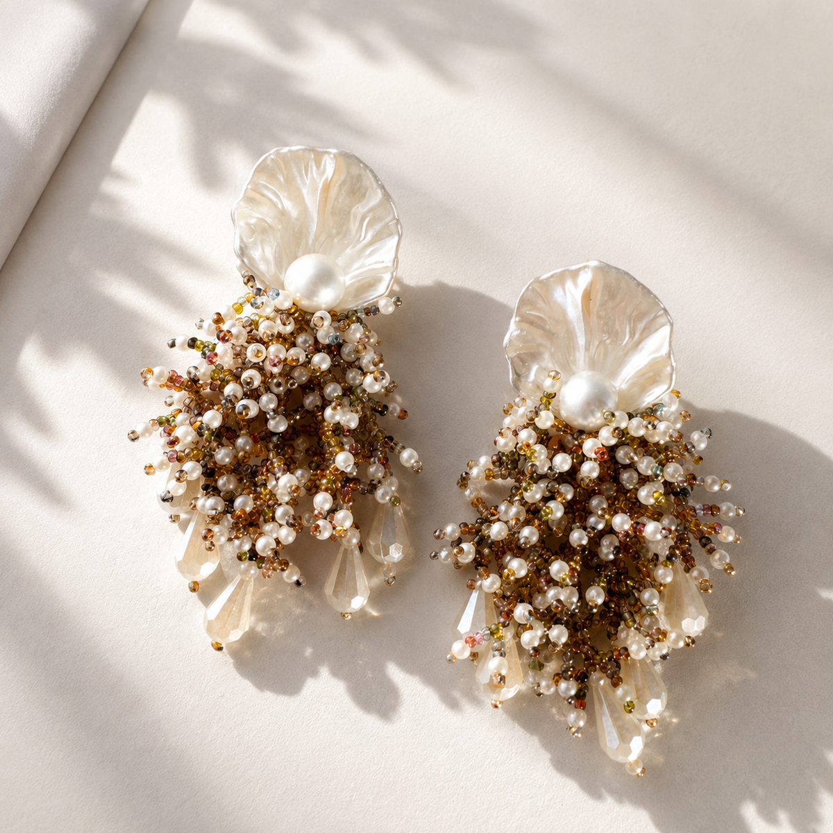 Coral Bloom Earrings - Sand