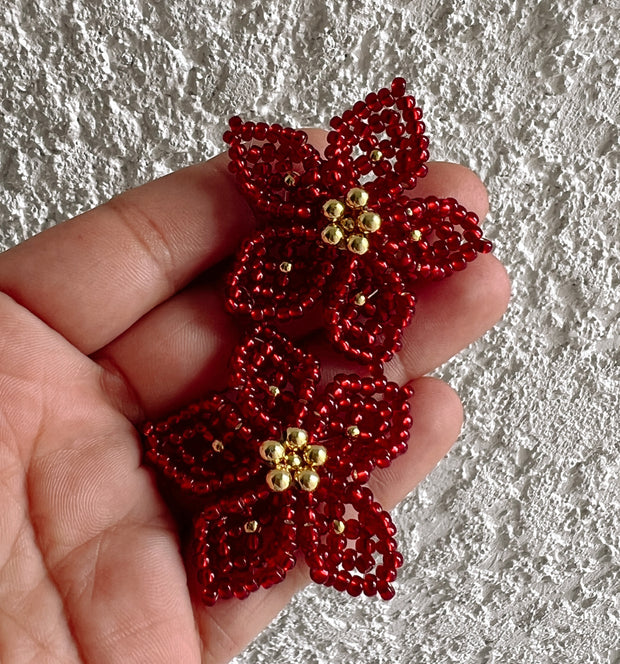 Dalia Earrings - Red Glass