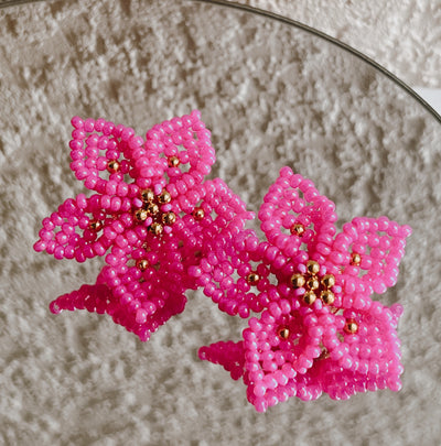 Dalia Earrings - Hot pink